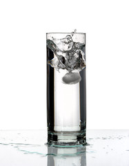 Glass with a cold water, isolated.