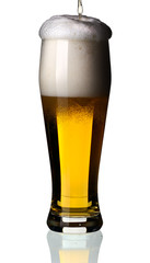 Glass of beer, isolated.