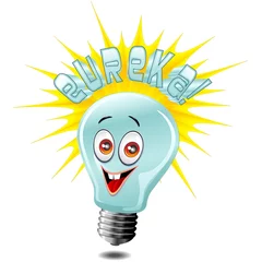 Peel and stick wall murals Draw Lampadina Idea Eureka-Idea Solution Light Bulb-Vector