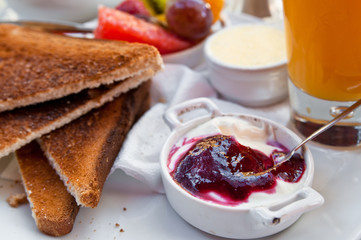 Breakfast with orange juice