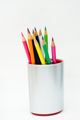 Fototapeta premium color pencils in a jar