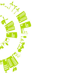 arrière plan d'une ville écologique