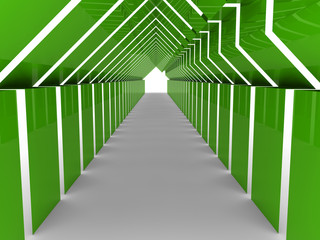 3d house tunnel green