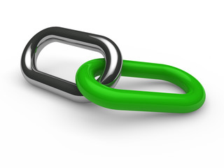Fototapeta premium 3d green chrome chain