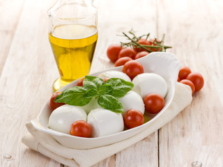 buffalo mozzarella with basil and tomatoes