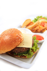 cheese ham burger