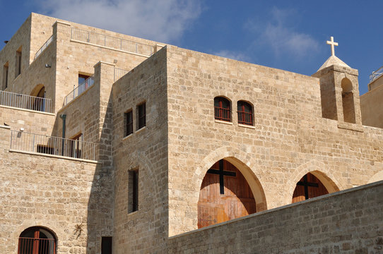 Christian church in old Jaffa. Israel.     
