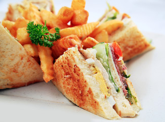 sandwich with french fries