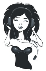 girl listening to the music