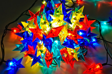 Garland of colored lights for Christmas trees