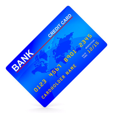 credit card on white. Isolated 3D image