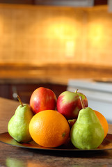 Fruit on a wooden plate