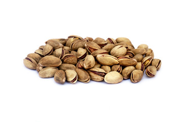 Pistachio Nuts on White Background