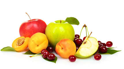 Naklejka na ściany i meble tasty summer fruits isolated on white