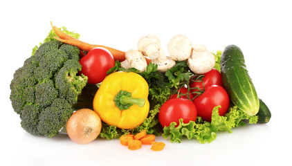 A set of fresh vegetables isolated on white