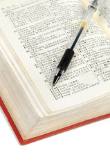 Pen and dictionary