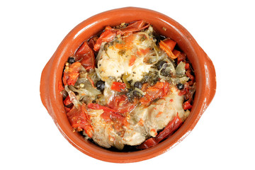 Stewed chicken on white