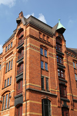 Fototapeta na wymiar historisches Lagerhaus in der Speicherstadt, Hamburg