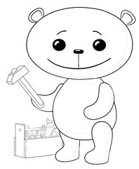 Teddy bear worker, contours