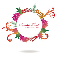 poinsettia xmas frame