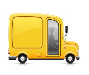 Fototapeta na wymiar żółty samochód dostawy