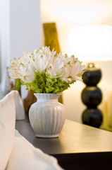 Flower vase in beautiful interior design