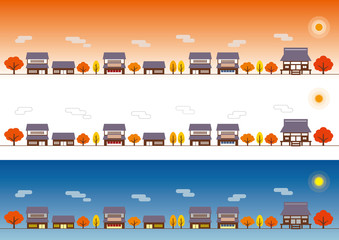 紅葉する町並み