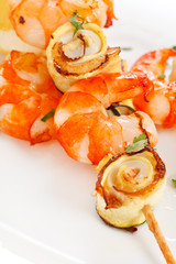 Prawn Skewers with vegetables