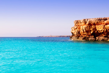 Formentera balearic island from sea west coast
