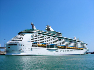 passenger ship in port of Barcelona