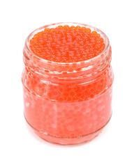 caviar red in a glass jar