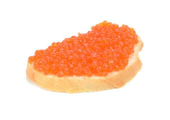 sandwich with red caviar