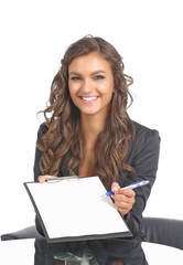 Young and attractive questionnaire smiling