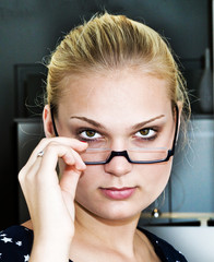 Business woman with glasses