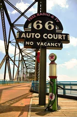 Tableaux ronds sur aluminium Route 66 Affiche Route 66