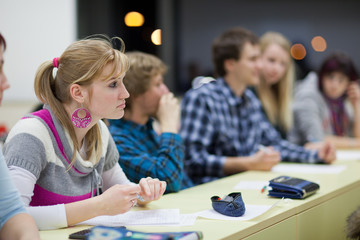 Fototapeta premium college student sitting in a classroom