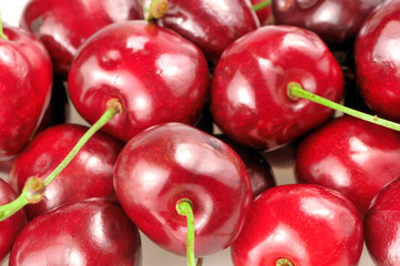 heap of cherries closeup