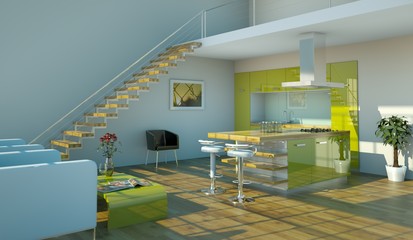 Wohndesign gr&uuml;ne K&uuml;che