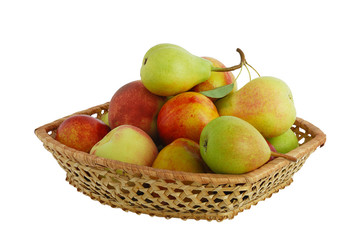 Fresh fruits in interwoven basket