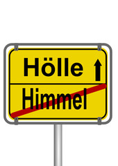 Schild Hölle