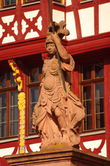 Statue of Minerva at Römer in Frankfurt