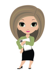 Cartoon business woman. vector