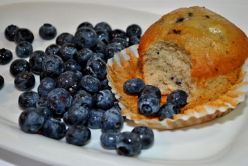 Blueberry Muffin with a Bite Taken Out