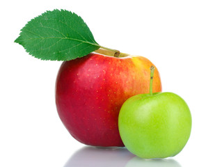 Fresh ripe apples isolated on white