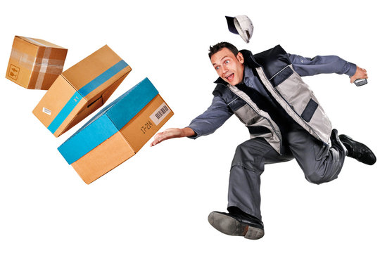 delivery man with parcels