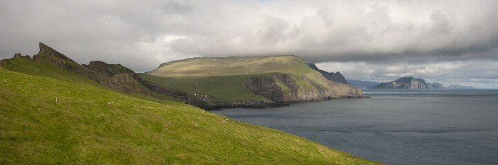 Fototapeta na wymiar Scenic view of coast of Mykines, Faroe Islands