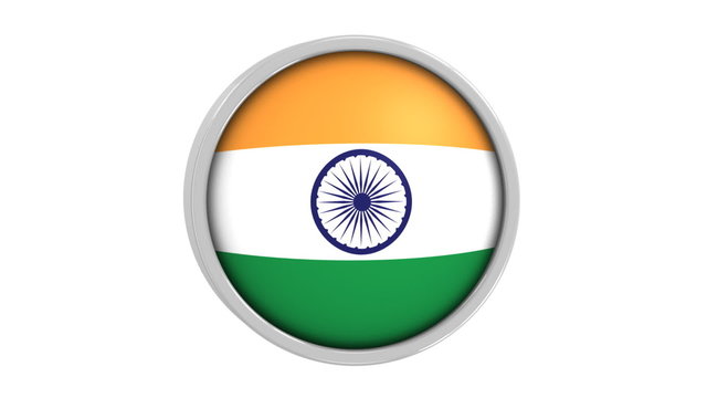 Indian flag with circular frame