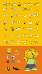 pumpkin kid cartoon hallooween set4