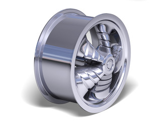 One chromed helix rim