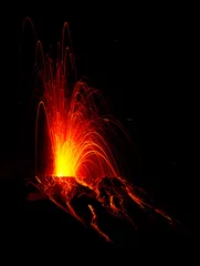 Crédence de cuisine en verre imprimé Volcan éruption volcanique spectaculaire